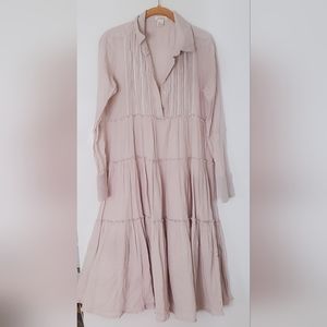 Sundance Women's 100% Cotton Long Sleeve Tiered Maxi Dress.